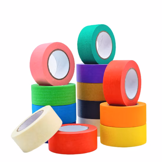 Crepe paper masking tape rolls and application examples